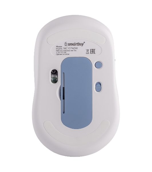 Комплект клавиатура+мышь Smartbuy 107AG беспроводной, USB, 1200 DPI, бело-голубой