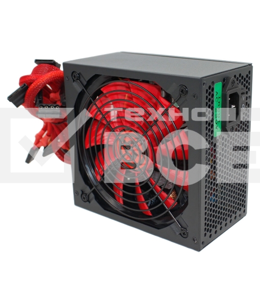 Блок питания Ginzzu PC500 (Red), 500Вт 80 PLUS, 140мм, черный (Red)