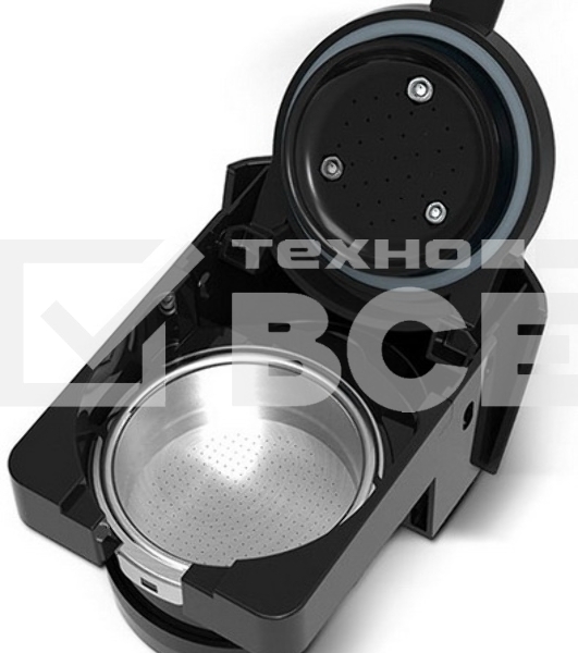 Кофеварка комбинированная BQ CM3000 черный/белый, исп. кофе - молотый, капсулы Nespresso/Dolce Gusto, 0.6 л, 1450 Вт, 19 Бар.
