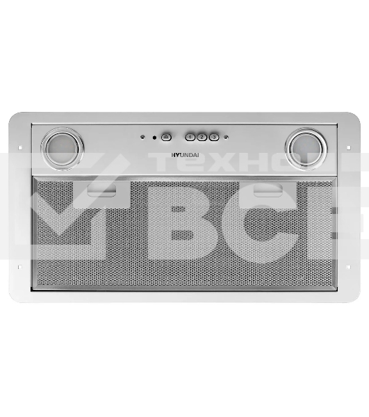 Вытяжка встраиваемая Hyundai HBB 6035 W белый управление: кнопочное (1 мотор)