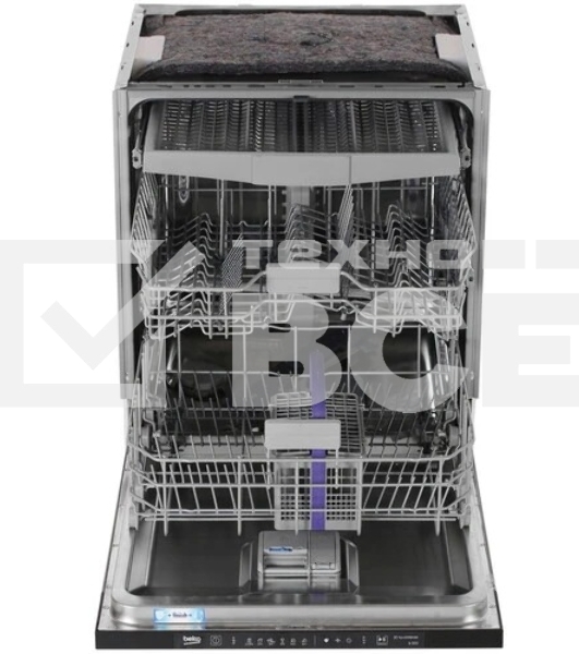 Встраиваемая посудомоечная машина Beko BDIN16520Q, полноразмерная, ширина 59.8см, полновстраиваемая, загрузка 15 комплектов, белый
