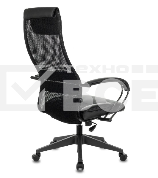 Кресло руководителя Бюрократ CH-608/BLACK TW-01 TW-11 черный, спинка сетка, искусст.кожа/ткань