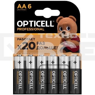 Элемент питания алкалиновый AA/LR6 (блист. 6шт) Professional Opticell 5052003