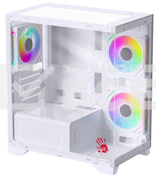 Компьютерный корпус Bloody BD-CC103F белый без БП mATX 7x120mm 1xUSB2.0 1xUSB3.0 audio bott PSU