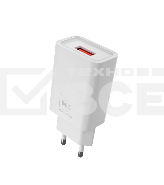 Сетевое зарядное устройство MORE CHOICE (4620202555731) NC07a СЗУ 1USB 2.0A для Type-C, белый