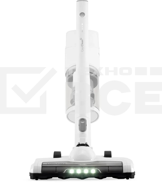 Пылесос вертикальный Coolfort CF-3004 белый, питание от аккумулятора, 150 Вт, уборка сухая/влажная, пылесборник 0,5 л, работа от АКБ max 30 мин.