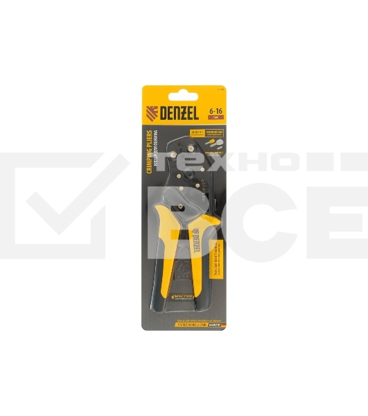 Клещи для обжима наконечников штыревых Denzel НШВ, НШВИ, НШВИ-2, 6-16 мм2