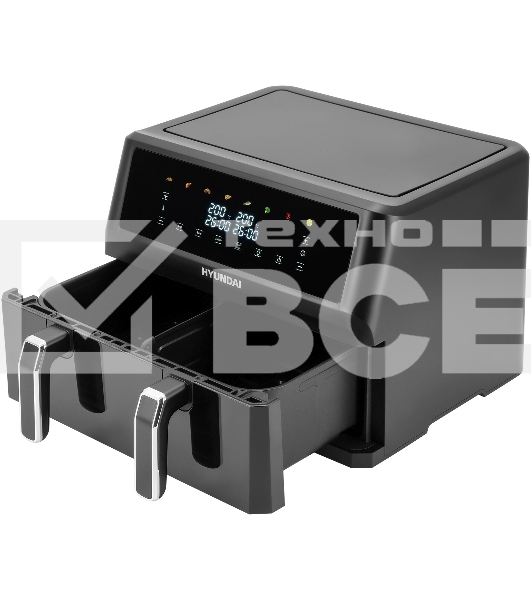 Аэрогриль Hyundai HYF-9089 черный, 2400 Вт, 11 л, сенсор, 9 программ