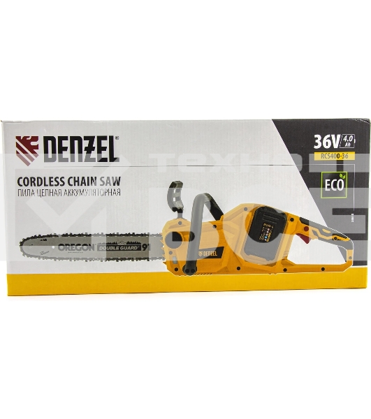 Цепная пила аккумуляторная бесщет. RCS400-36-0, Li-ion, 36 В, шина 400 мм  Denzel