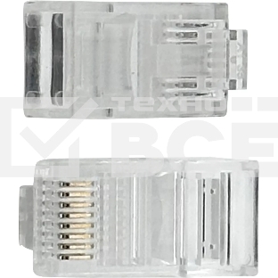 Коннектор Buro RJ45 прозрачный (упак.:20шт)