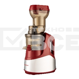 Соковыжималка шнекового типа Endever Sigma-102, красный/стальной, мощность 420 Вт, резервуар 1л, резервуар для мякоти 0,7 л, 2 шт./уп.
