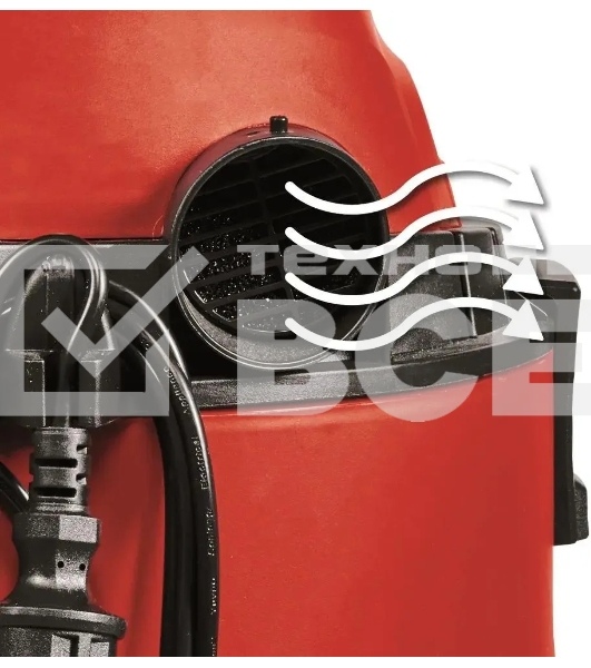 Строительный пылесос Einhell TC-VC 1825 (2342430) красный, 1250 Вт, уборка сухая/влажная, пылесборник мешок/контейнер, 25 л
