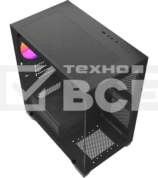 Компьютерный корпус Accord ACC-350-02B черный без БП mATX 1x120мм 1xUSB 2.0 1xUSB 3.0 1xUSB3.1 audio