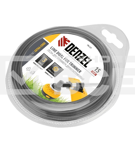 Леска для триммера Denzel EXTRA CORD двухкомпонентная круглая 3,0 мм 15 м