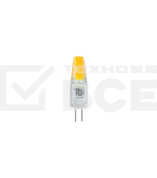 Лампа светодиодная JazzWay PLED-G4 COB 3Вт капсульная 3000К теплый белый G4 240лм 220В