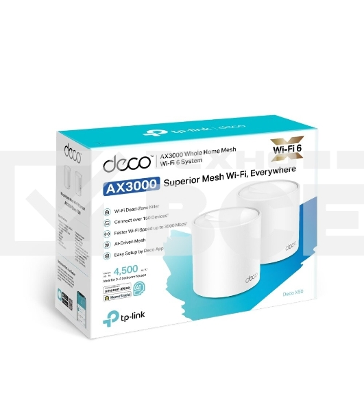 Бесшовный Mesh роутер TP-Link Deco X50(2-Pack) AX3000 10/100/1000BASE-TX