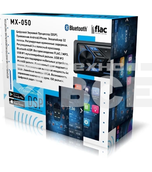 Автомагнитола Centurion MX-050, 1 DIN, Bluetooth, USB Type-A, AUX, пульт ДУ