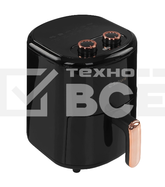 Аэрогриль Sakura SA-7677BK черный, 1200 Вт, 4 л, механическое управление, 9 программ