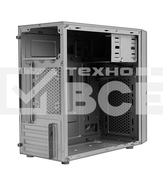 Компьютерный корпус MiniTower Ginzzu D380, RGB, mATX, 2xUSB2.0, белый,без БП, без вентиляторов