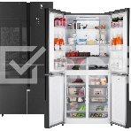 Холодильник Weissgauff WCD 450 INOX GLASS нержавеющая сталь трехкамерный side-by-side 286/141л морозилка снизу, фото21