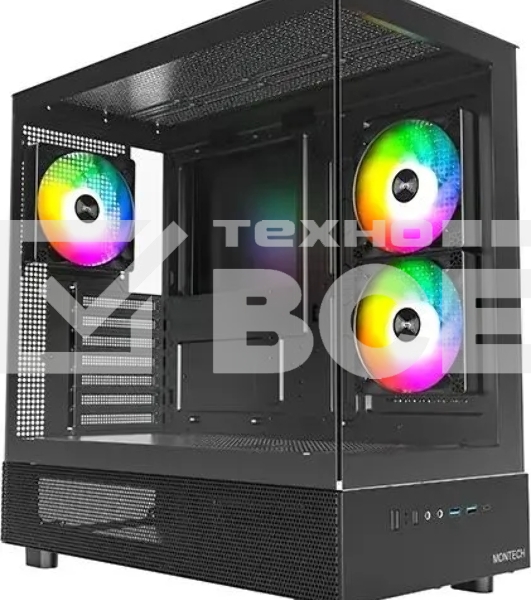 Компьютерный корпус Montech XR черный без БП ATX 3x120мм 2xUSB3.0 1xUSB3.1 audio bott PSU