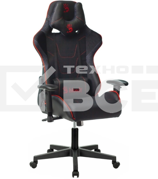 Кресло игровое A4Tech Bloody GC-400, черный/красный, крестовина пластик