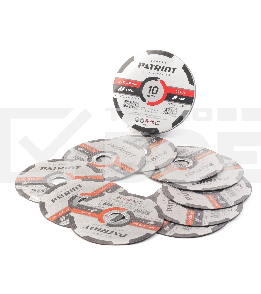 Диск абразивный отрезной PATRIOT EXPERT 125*1,2*22,23 по металлу, 10 шт в жестяной коробке