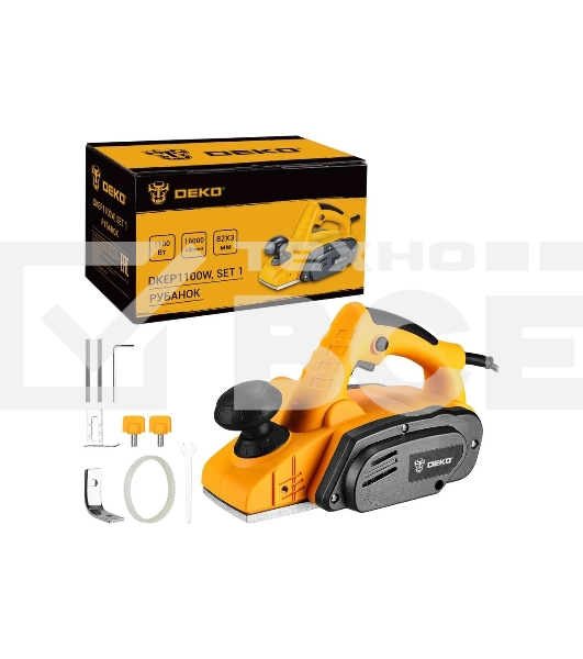 Рубанок DEKO DKEP1100W SET1, 1100Вт, 82 мм
