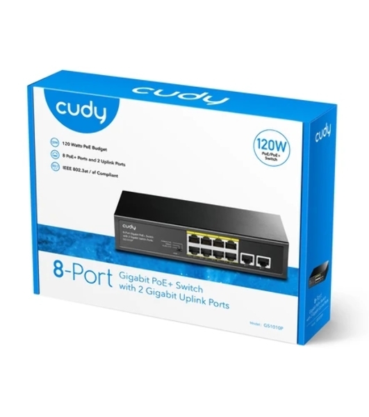 Коммутатор Cudy GS1010P, 8×1 Гбит/с, 2×1 Гбит/с