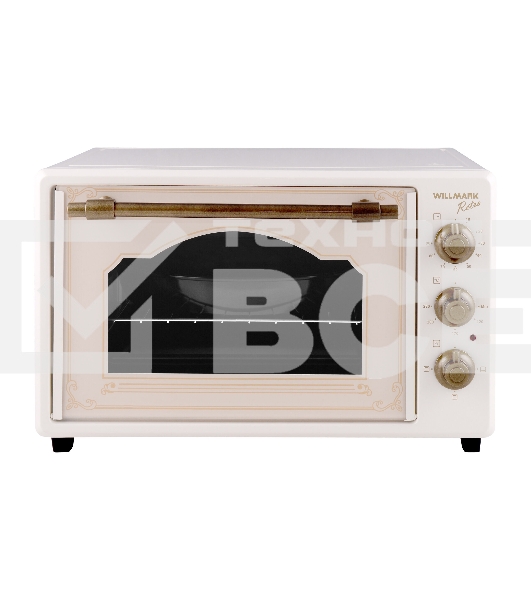 Духовка электрическая Willmark WOF-405BR (40л,эмал.внутр.поверх,лампа,таймер, ретро беж., 1400Вт)