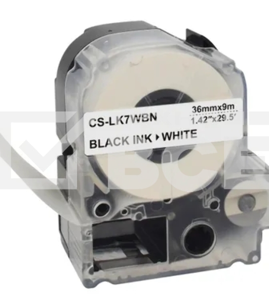 Картридж ленточный Cactus CS-LK7WBN черный шрифт, белый фон (36 мм, 9 м) для Epson LW1000P/Z700/Z900