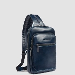 Рюкзак слинг мужской Piquadro Blue Square CA6589B2/BLU2, кожа, темно-синий, фото8