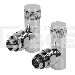 Набор дизайн-вентилей, PIANO, угловой (хром) 1/2