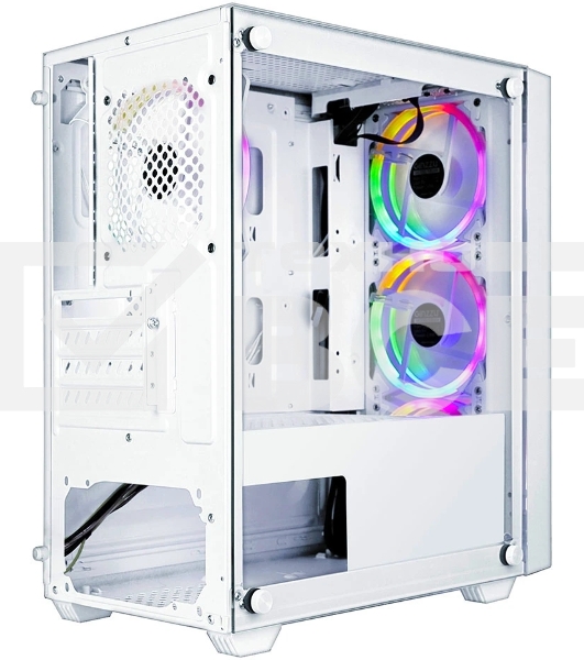 Компьютерный корпус Ginzzu CL660 mATX FAN 4*12FRGb передняя панель Решетка Белый