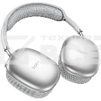 Беспроводные/проводные наушники Hoco W35 Air серебро, полноразмерные, Bluetooth + проводной, слот для MicroSD, до 45 ч., фото2