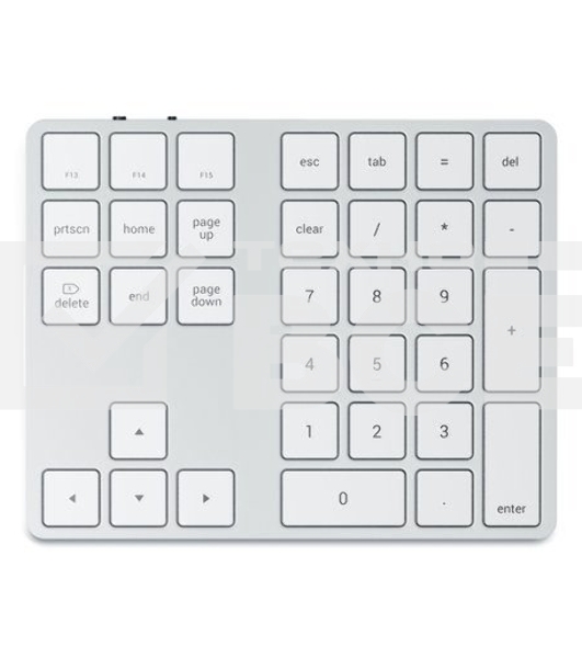 Беспроводной блок клавиатуры Satechi Aluminum Extended Keypad. Цвет серебряный. Satechi Aluminum Extended Keypad - Silver