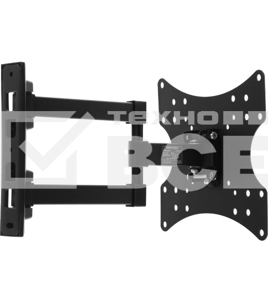 Кронштейн Arm media MARS-04 черный, 20'-43' наклонно-поворотный, от стены 44-282мм VESA 200х200мм, до 20 кг, настенный