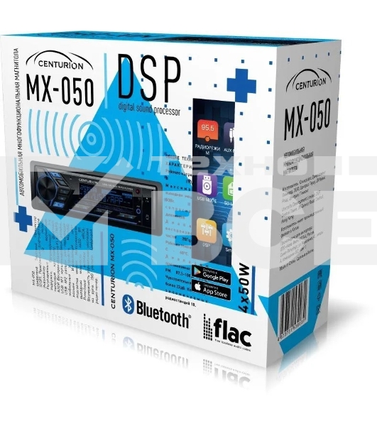 Автомагнитола Centurion MX-050, 1 DIN, Bluetooth, USB Type-A, AUX, пульт ДУ