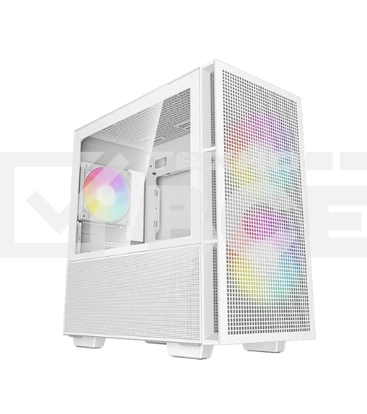 Компьютерный корпус Deepcool CH360 WH без БП, боковое окно (закаленное стекло), 2x140мм ARGB LED вентилятор спереди и 1x120мм ARGB LED вентилятор сзади, белый, mATX