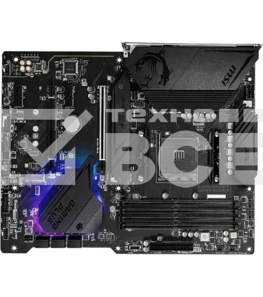 Материнская плата MSI MPG B550 GAMING PLUS, AM4, AMD B550, 4xDDR4, 6xSATA, 2xM.2, 1xPCI-E 4.0 x16, 1xPCI-E 3.0 x4, 2xPCI-E x1, 1xHDMI, 1xDP, 1x 1Gb LAN, 4xUSB-A 2.0, 2xUSB-A 3.2 Gen 1, 1xUSB-A 3.2 Gen 2, 1xUSB-C 3.2 Gen 2, 5x3.5 мм, 7.1, ATX