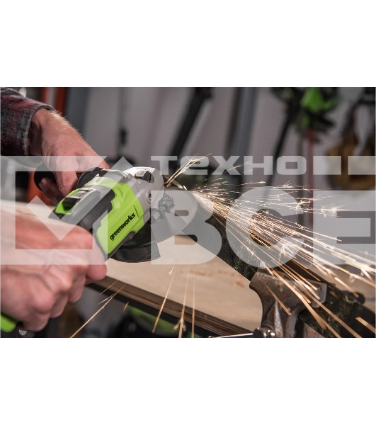 Угловая шлифовальная машина Greenworks 24В, аккумуляторная Greenworks (В комплекте с АКБ 2Ач. и ЗУ) [3200207UA]