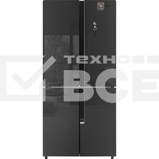 Холодильник Weissgauff WCD 450 INOX GLASS нержавеющая сталь трехкамерный side-by-side 286/141л морозилка снизу