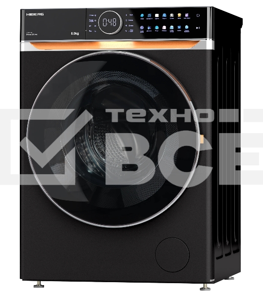 Стиральная машина HIBERG i-DDQ10 - 814 B Черный матовый загр. фронтальная макс.: 8 кг 1400 об/мин класс: А+++