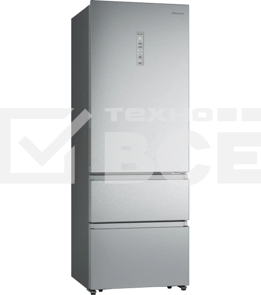 Холодильник Hisense RT641N4ACE серый, двухкамерный, 366/169, морозилка снизу, Total No Frost