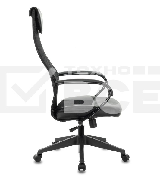 Кресло руководителя Бюрократ CH-608/BLACK TW-01 TW-11 черный, спинка сетка, искусст.кожа/ткань
