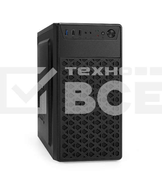 Компьютерный корпус Minitower ExeGate mEVO-7803 (mATX, без БП, 2*USB+1*USB 3.0, HD аудио, черный, 2 вент. 12см с RGb подсветкой)