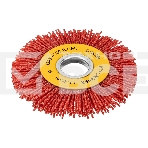 Щетка для УШМ Denzel 100 мм, плоская, нейлоновая щетина, посадка 22,2 мм, фото 1