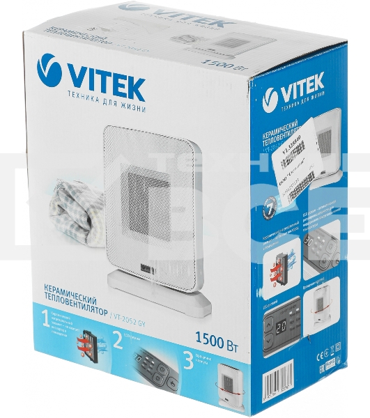 Тепловентилятор Vitek VT-2052, 1500Вт, белый 2052-vt-01