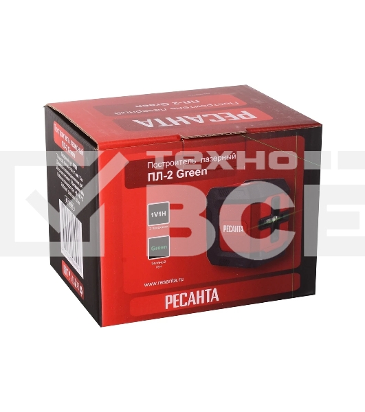 Уровень лазер. Ресанта ПЛ-2 Green 2кл.лаз. 550нм цв.луч. зеленый 2луч. (61/10/535)