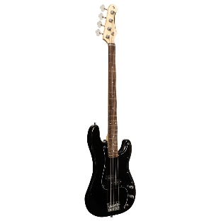 Бас-гитара STAGG SBP-30 BLK 4-х струнная форма Jazz Bass, корпус павловния, гриф клен, накладка грифа палисандр, 20 ладов, мензура 867 мм, колки никелированные, бридж PB Classic, звукосниматели 1xPB, регуляторы 1x громкости, 1x тона, цвет черный